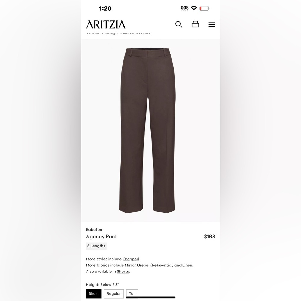Babaton Brown Agency Pant
